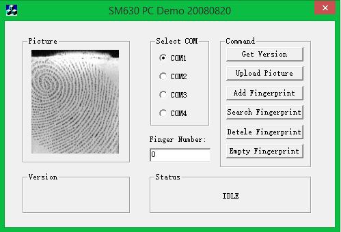 Fingerprint sm630 program