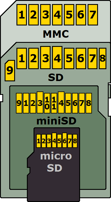MMC-SD-miniSD-microSD-Color-Numbers-Names